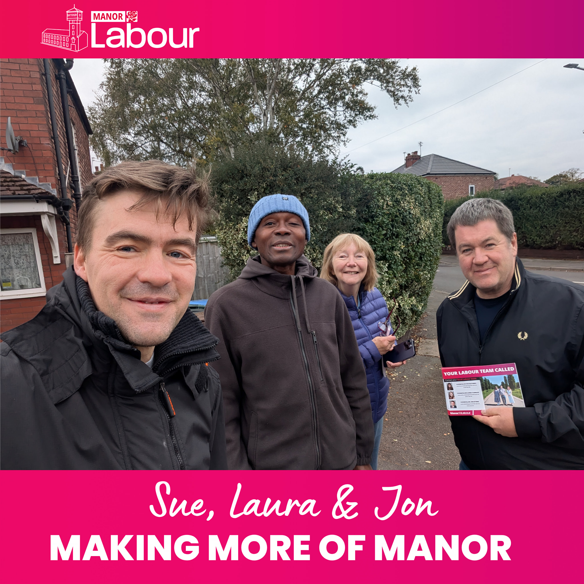 Thank you to Cllrs Fitzpatrick & Wild for joining myself and Papa to speak to residents around Bideford Road and Illfracombe Road this weekend. 

We had lots of very useful discussions and it was good to get positive feedback on some of the casework we have been working on. 

We have previously requested the road surface on Bideford is repaired and will continue to press for this, we also picked up some additional casework which we will report back to the residents in question.

I will share som