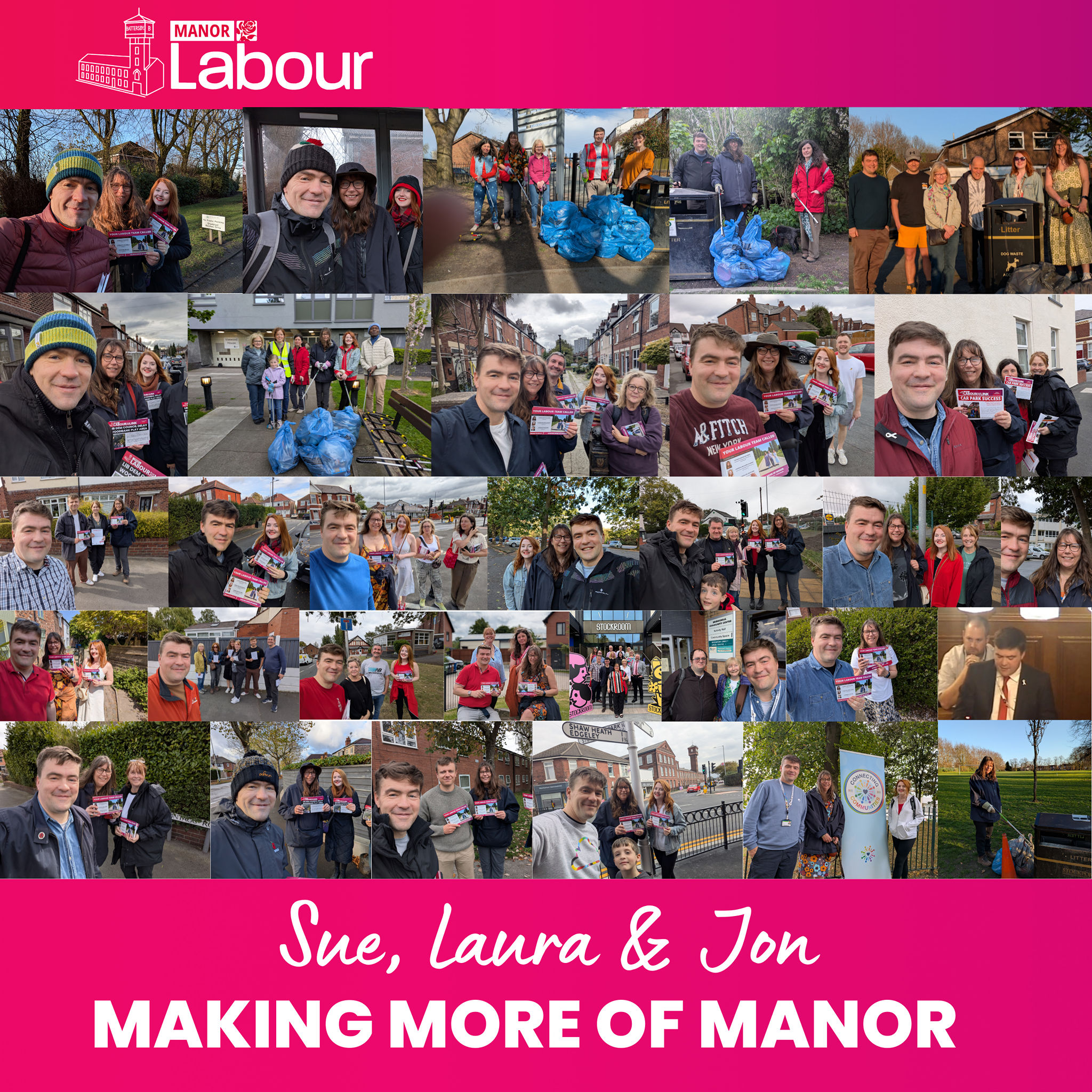 It's been a busy 2025 for Sue, Laura and I, it's impossible to capture in a few photos, but here is a selection from the last 12 months. 

As always we have continued our weekly doorstep surgeries across the ward ensuring we can support residents and help improve the area based on their priorities. 

We have picked up plenty of litter, attended 100s of meetings and sent 1000s of emails on behalf of residents. 

One particular key area this year is to improve the safety of our roads, this was a k