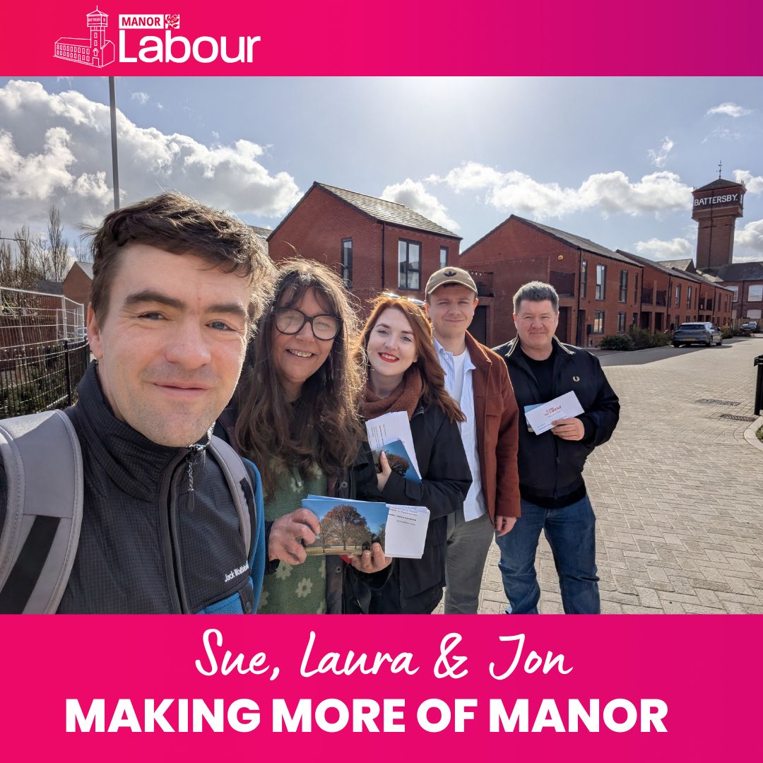 Our Saturdays as always are dedicated to getting out and speaking to residents, not just at election time but all year round. Although it is always much more pleasant when it is sunny. 

Today we spent time speaking to the residents of the Battersby Estate and on the roads around. We updated residents on work we have been doing with the council to improve the safety of the exit from the estate and also our discussions with Stockport Homes on improving the road surface so it can be handed over to