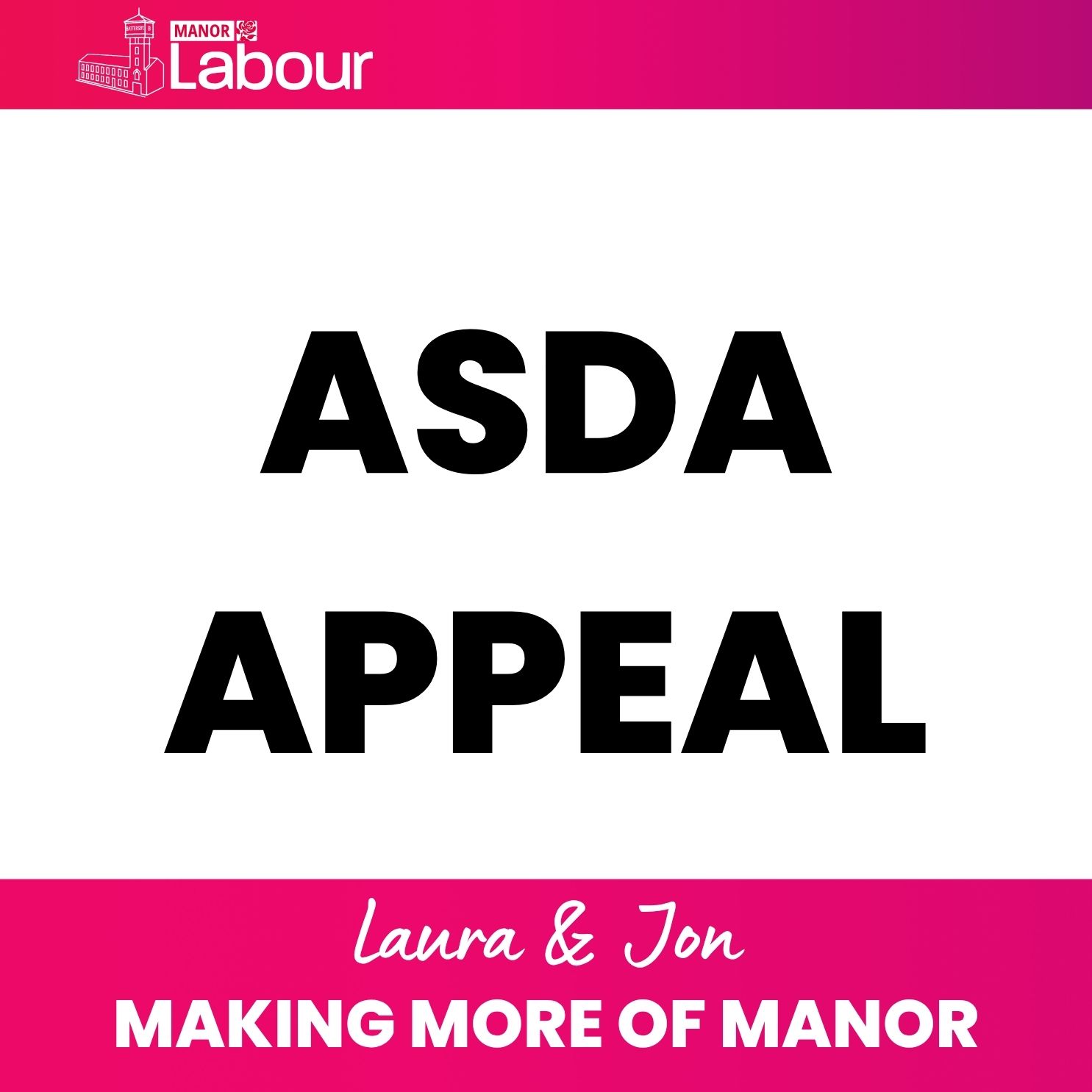 Laura and I were very disappointed to learn yesterday that Asda are appealing the refusal of their planning application for a new store on Marple Road.
Our local community businesses and the safety of our roads must take priority over corporate profit.
We have confirmed with the planning team that they will be robustly defending the original refusal. Everyone who objected to this application (over 1,300 of you) will be receiving a letter explaining how you can add to your objection.
Please ke