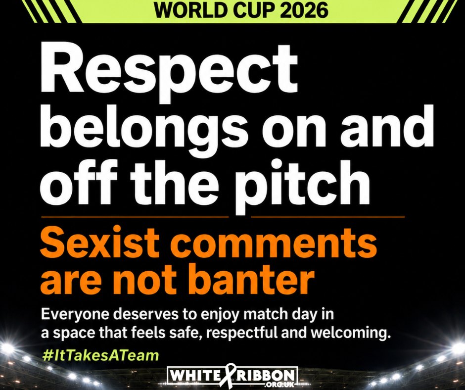Good luck to England tonight as they open their World Cup against Croatia (9pm, ITV1).

Whatever happens on the pitch, our homes should stay safe places. Reports of domestic abuse are known to rise around major tournaments, but let's be clear: football does not cause abuse. Abuse is a choice. A result is never an excuse, and a sexist comment is not banter.

Everyone deserves to enjoy match day in a space that feels safe, respectful and welcoming. That takes all of us. #ItTakesATeam

If you or so