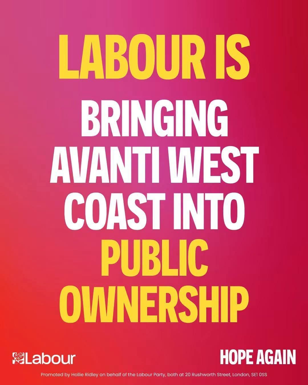 The West Coast Mainline is a key artery in Stockport's development, putting it back under public ownership will allow it to be run for our communities and not to suit the pockets of shareholders. 

I am looking forward to a new improved service. 

🚆