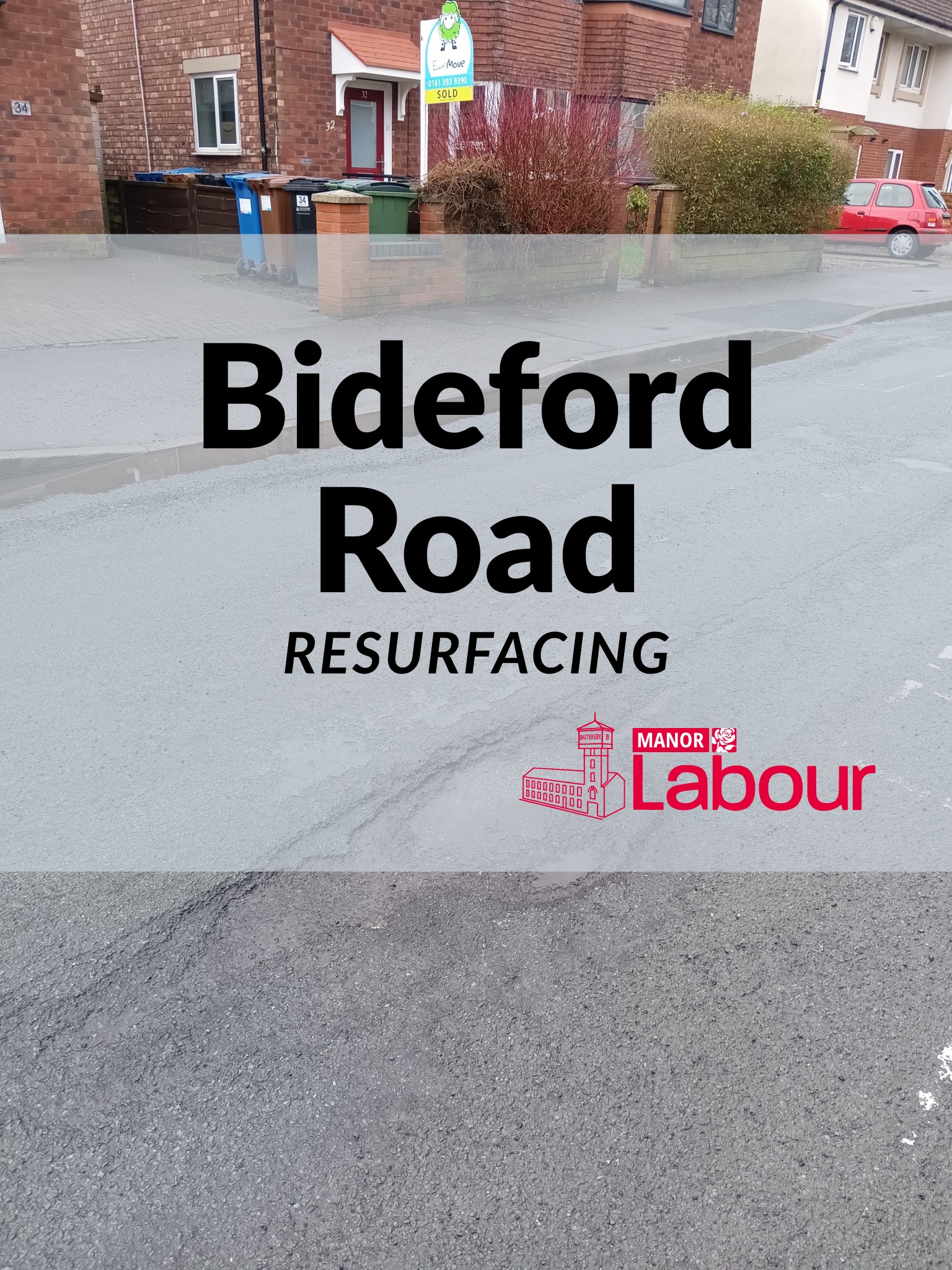 It feels like a long time coming, I raised the issue of this road surface in my first Highways Meeting back in 2024, this picture I took in 2023 to report it before I was a councillor.

Large road resurfacing projects like this are decided centrally as part of the capital programme making use of the councils normal funds, the top up recieved from the Labour Government and money allocated by @[100037978602360:2048:Bev Craig for Greater Manchester Mayor] I am glad the continual drive for this to h